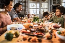 Happy family thanksgiving dinner